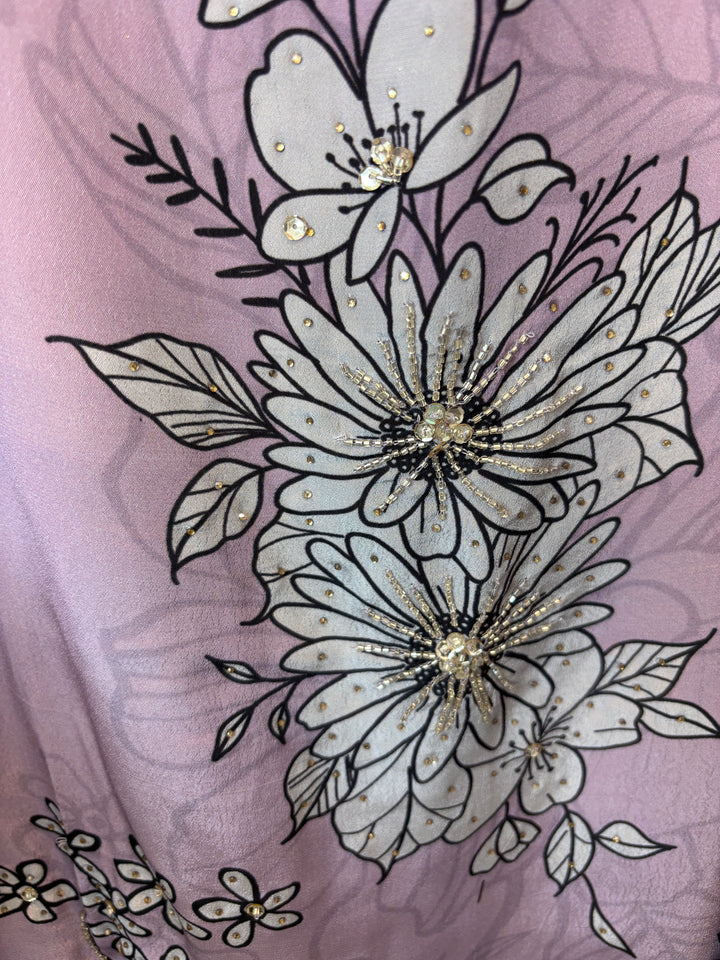 Zaylina – Pink Crepe Floral Handwork Suit