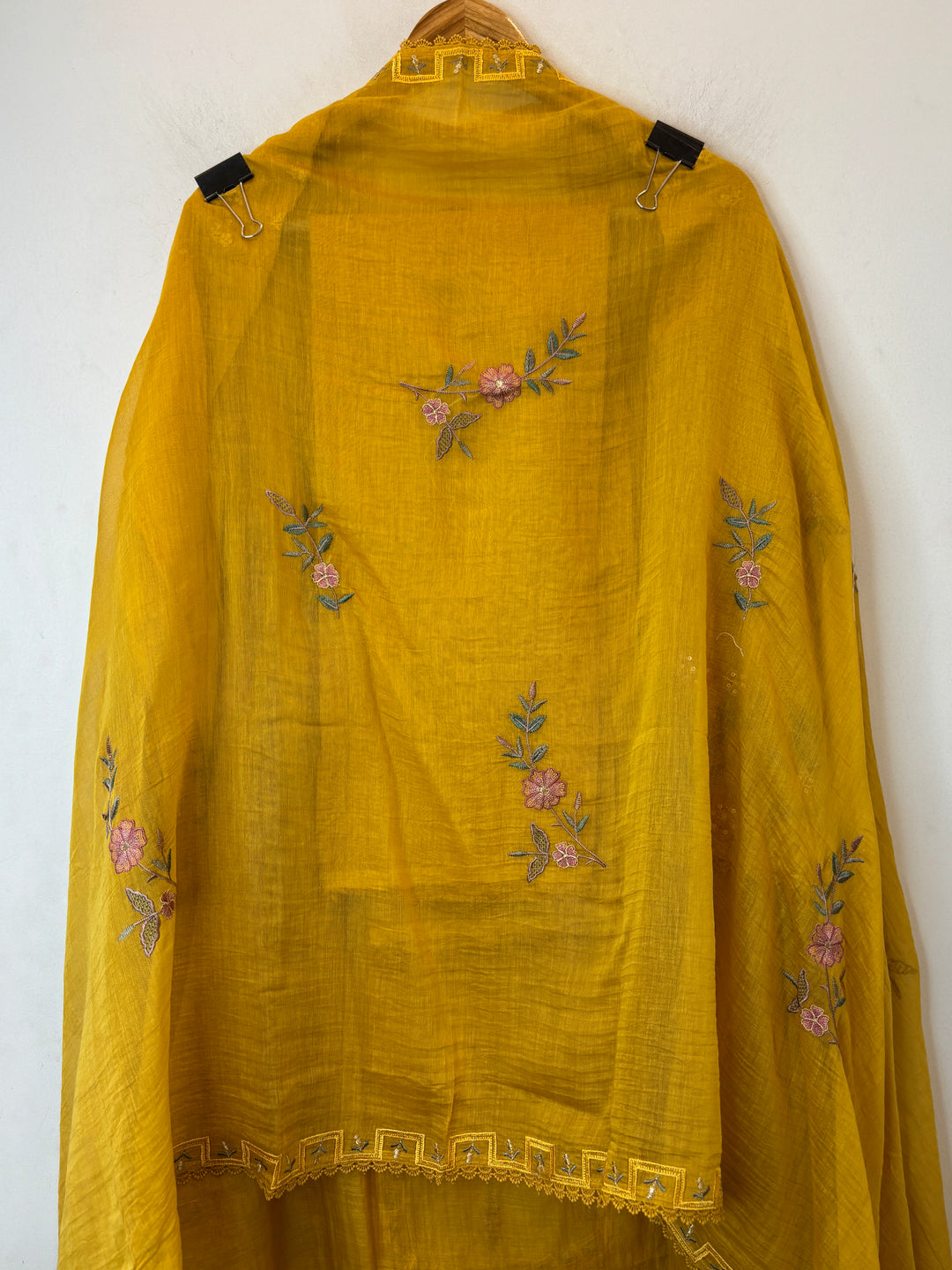 Zarvisha – Yellow Mul Cotton Zari Floral Suit