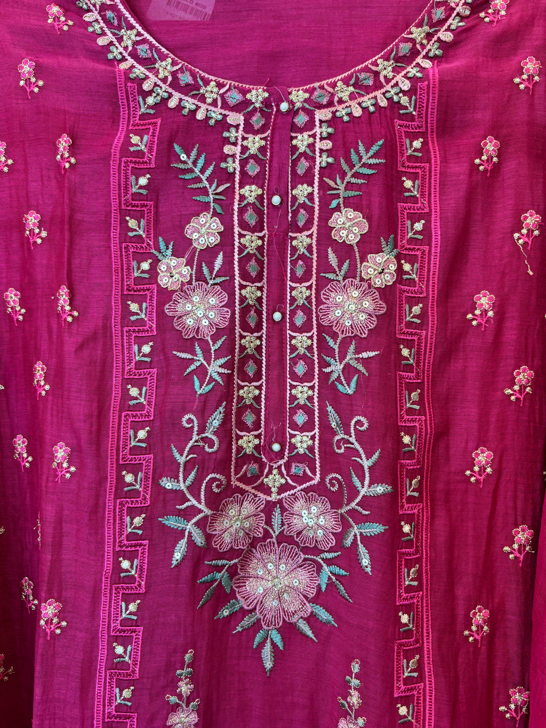 Zarvisha – Pink Mul Cotton Zari Floral Suit
