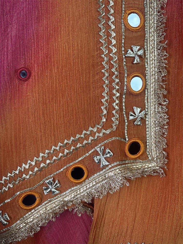 Rust Flame Ombré Mirror &amp; Gotta Set