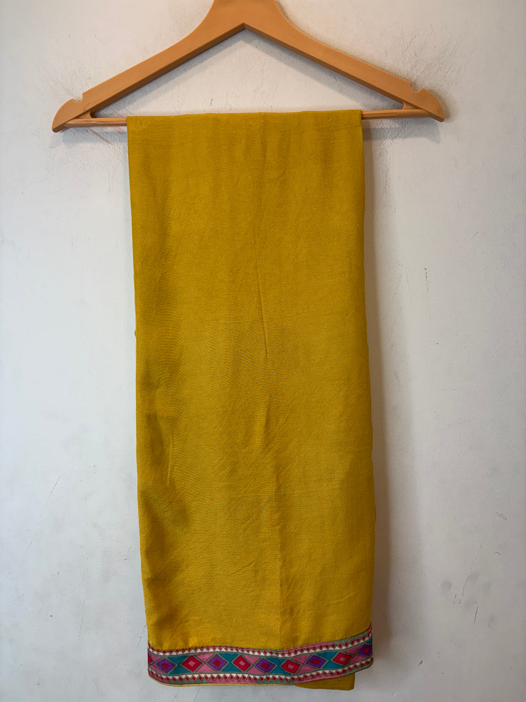 Ikkara – Yellow Muslin Ikkat Pearl Suit