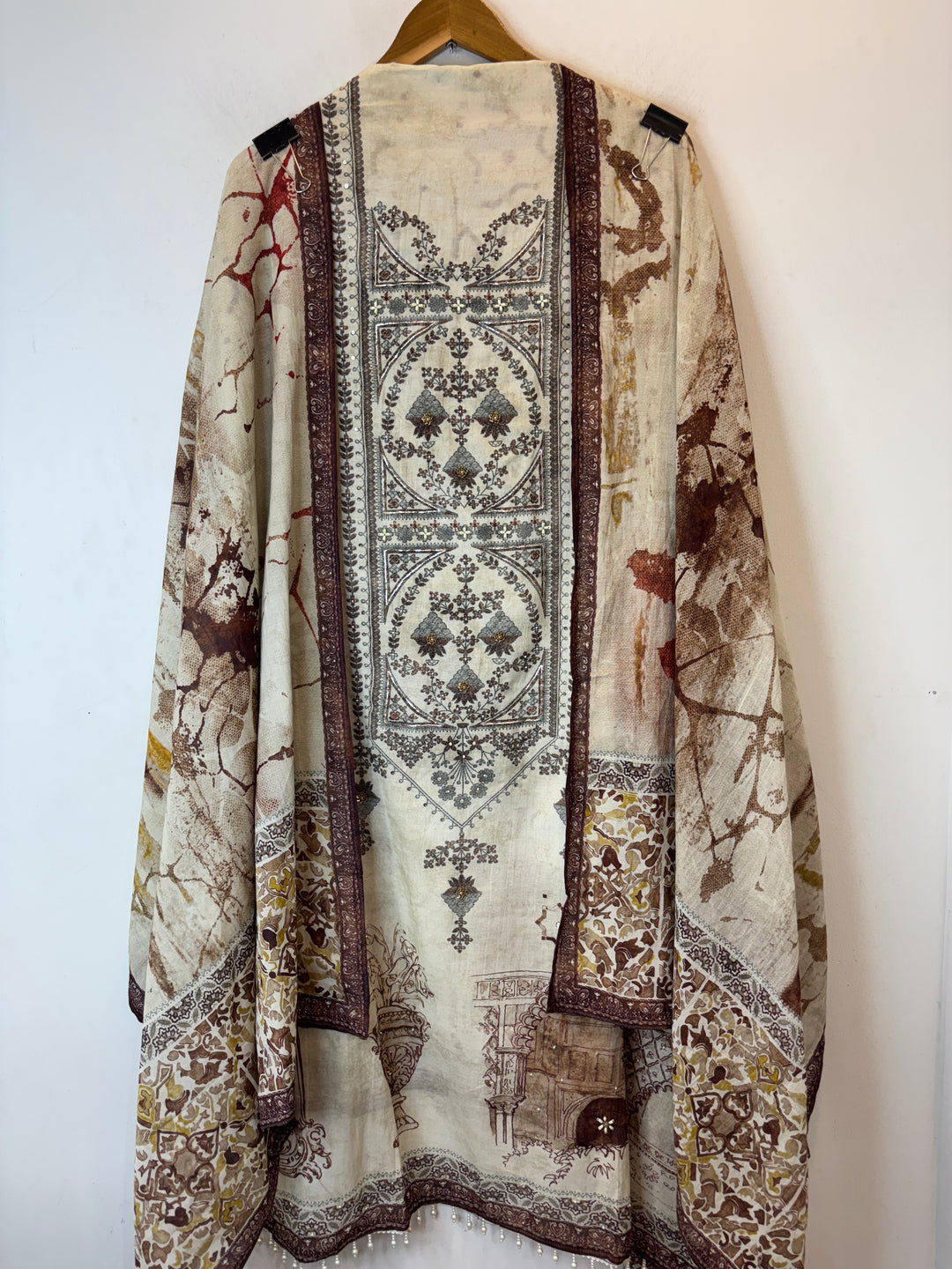 Pearlina – Brown Mul Cotton Printed Highlight Suit