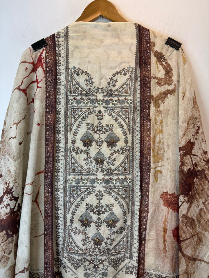 Pearlina – Brown Mul Cotton Printed Highlight Suit