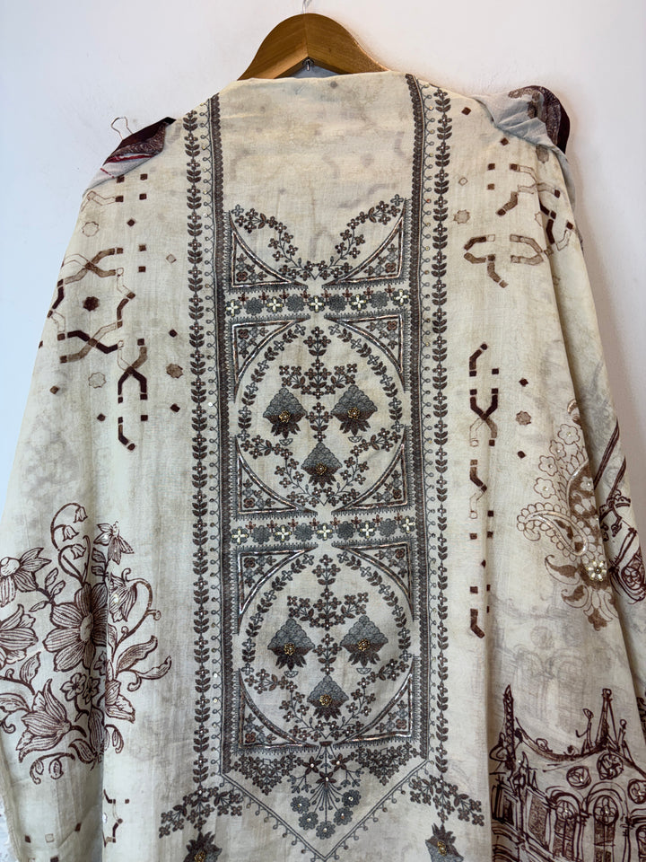 Pearlina – Red Mul Cotton Printed Highlight Suit
