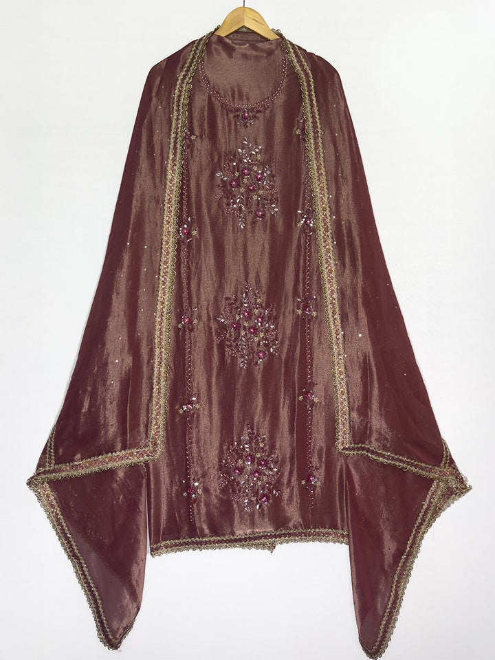 Maroon Handcrafted Tissue Ensemble