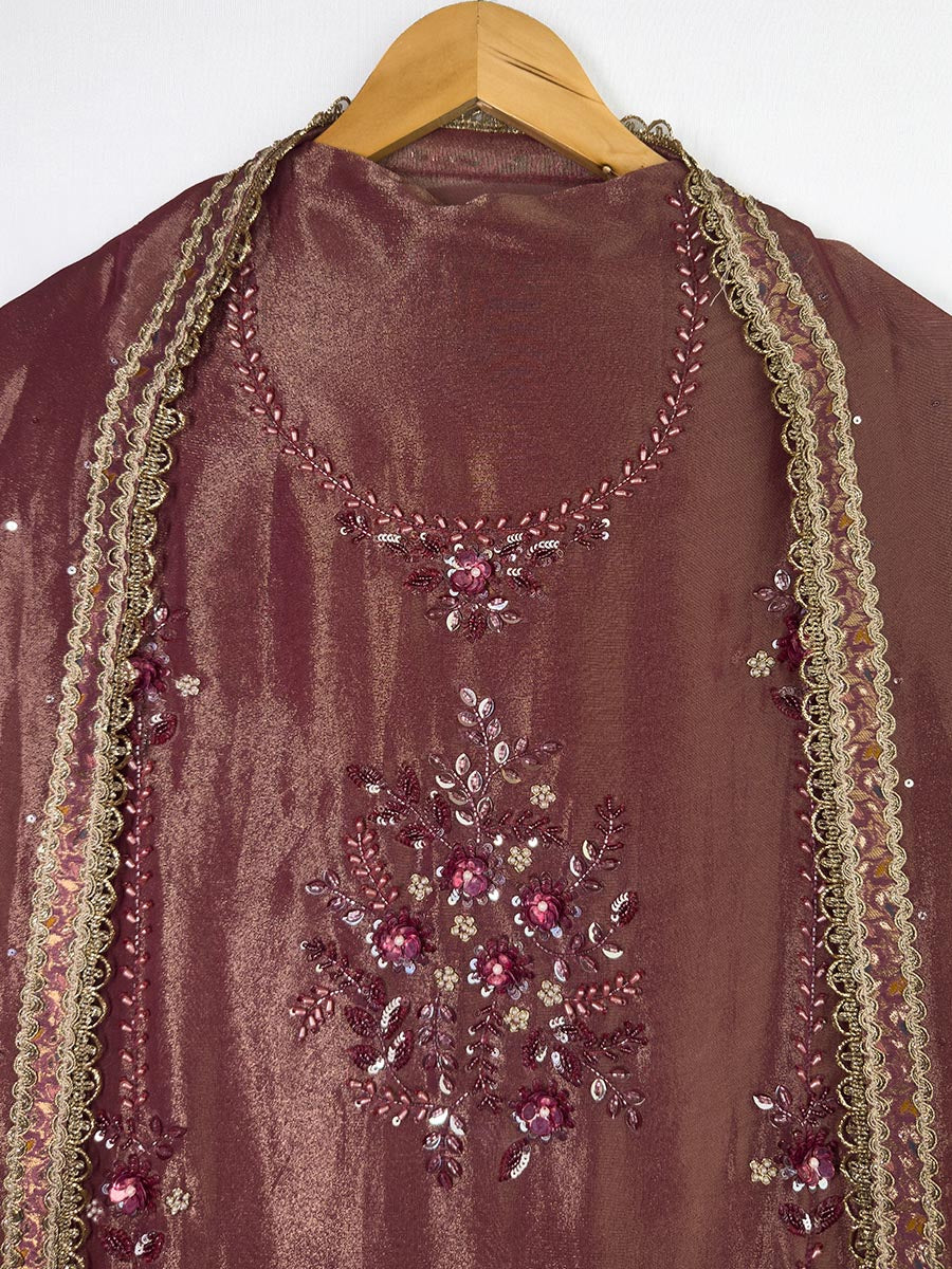 Maroon Handcrafted Tissue Ensemble
