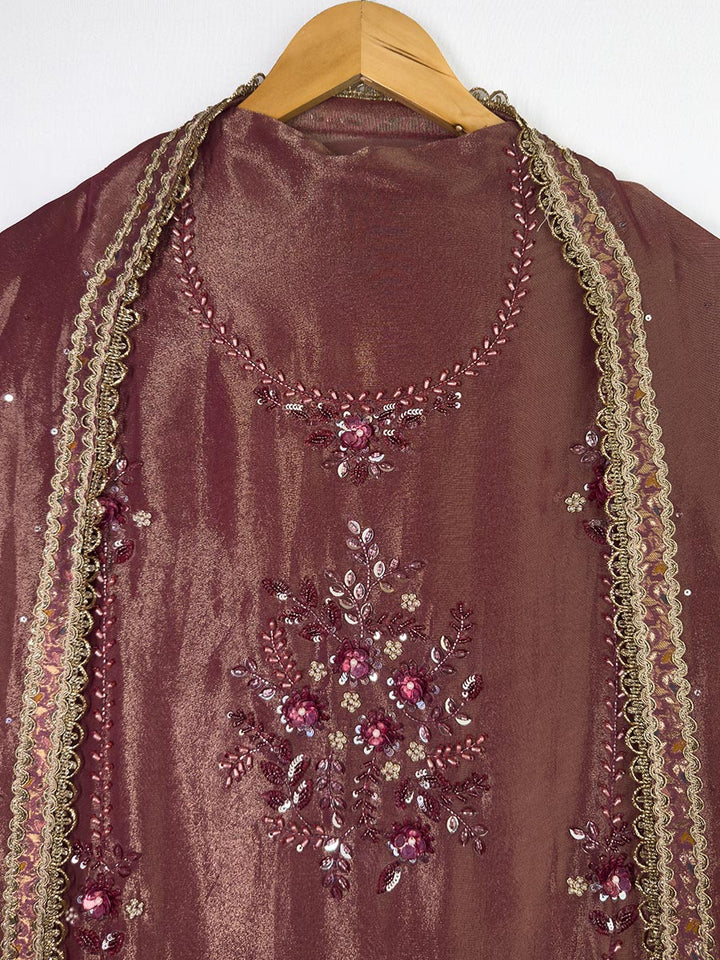 Maroon Handcrafted Tissue Ensemble