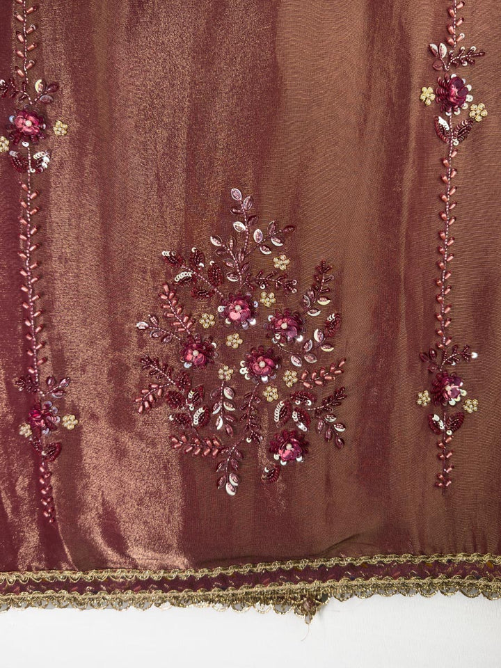 Maroon Handcrafted Tissue Ensemble