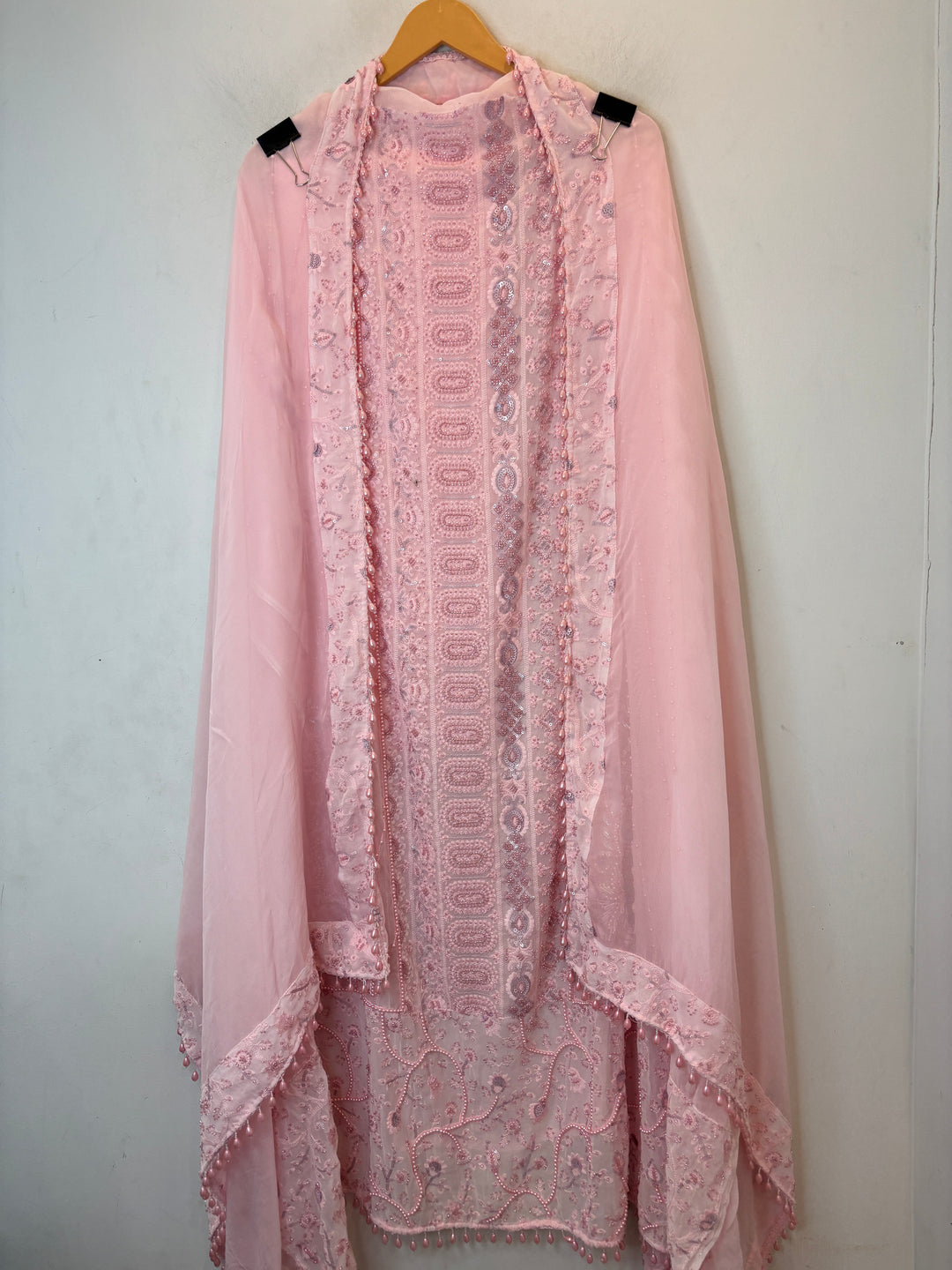 Zaylora – Pink Organza A-Line Handwork Suit