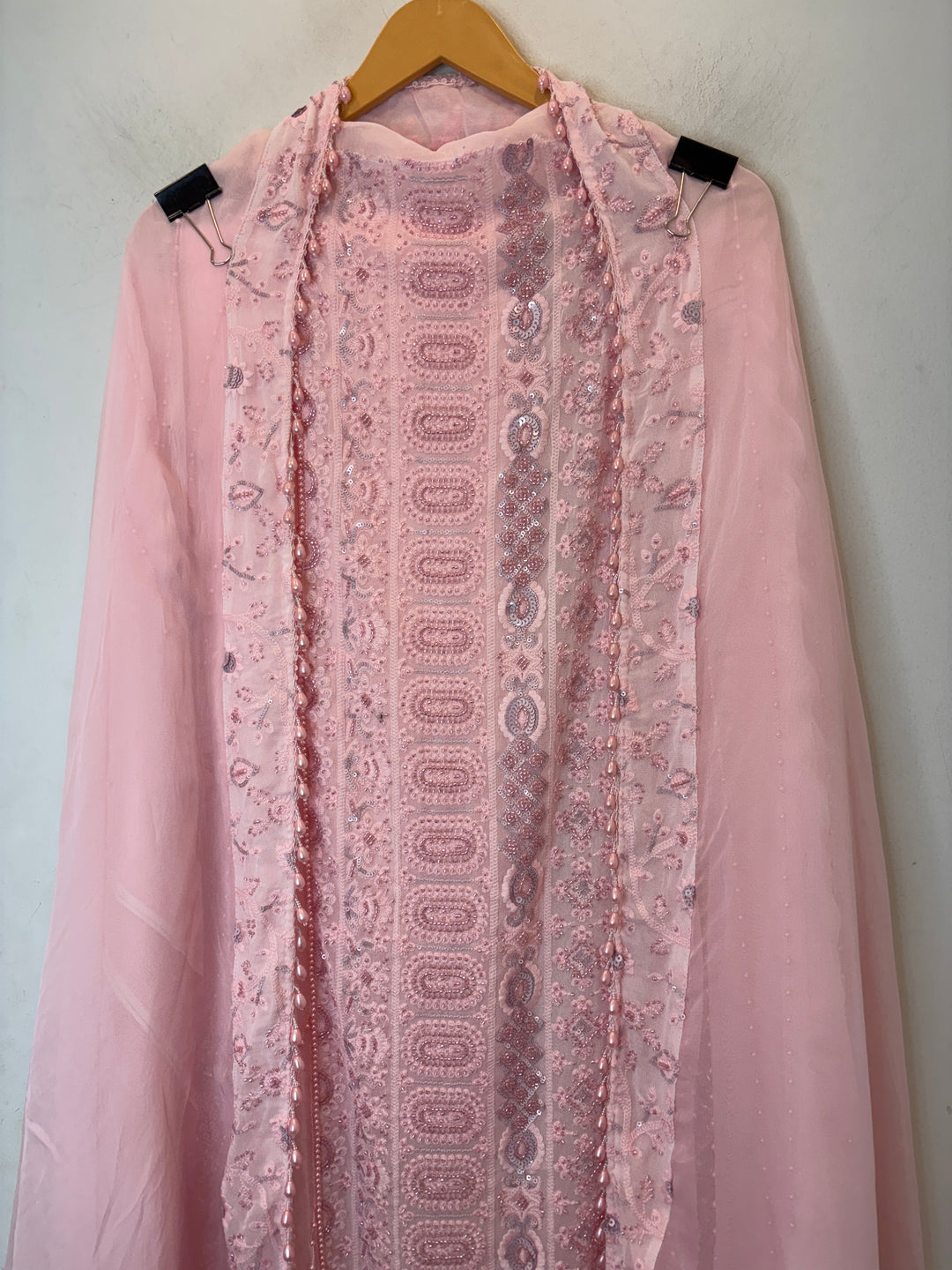 Zaylora – Pink Organza A-Line Handwork Suit