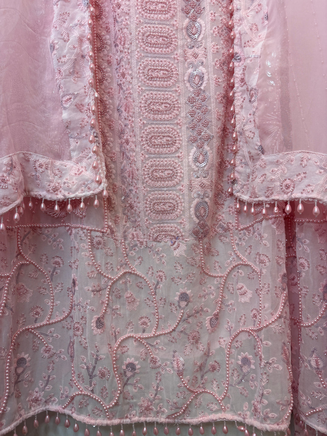Zaylora – Pink Organza A-Line Handwork Suit