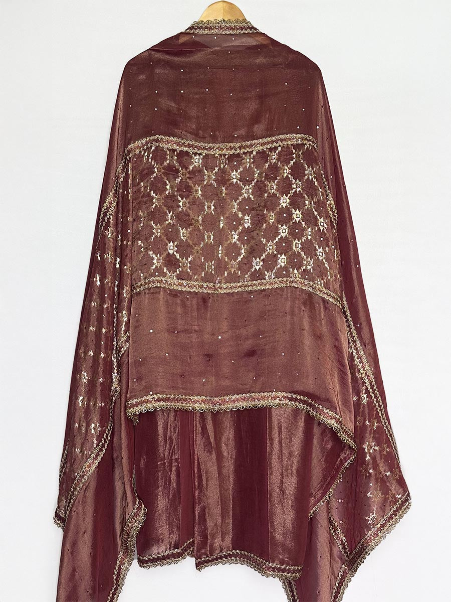 Maroon Handcrafted Tissue Ensemble