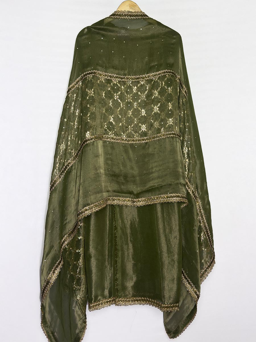 Olive Green Handcrafted Tissue Ensemble