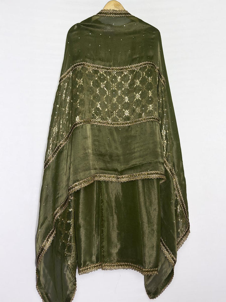 Olive Green Handcrafted Tissue Ensemble