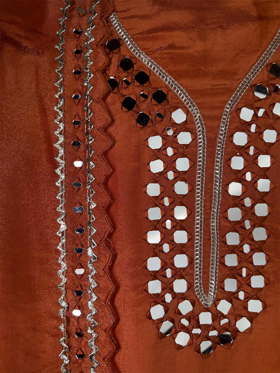 Scarlet Tissue Mirror Work Ensemble