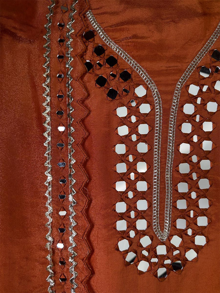 Scarlet Tissue Mirror Work Ensemble