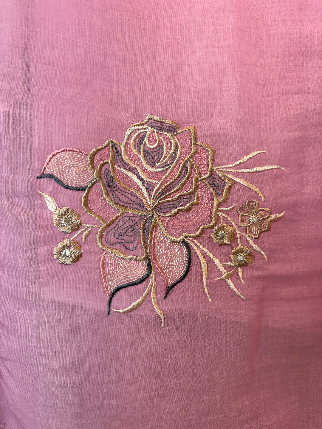 Zarvini – Pink Mul Cotton Zari Floral Suit