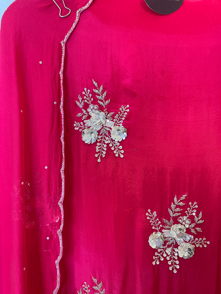 Hot Pink 3D Flowers Unstitched