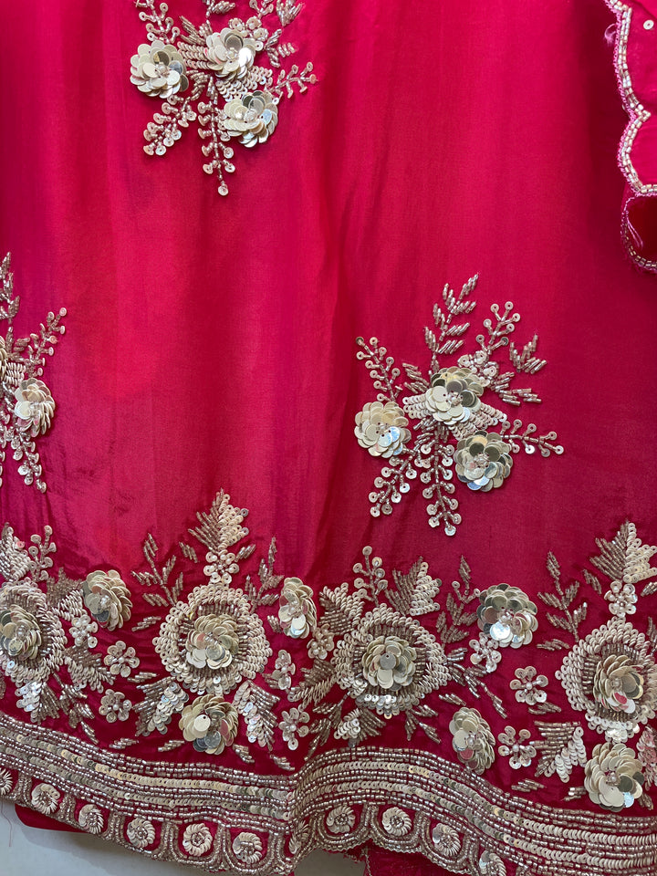 Hot Pink 3D Flowers Unstitched