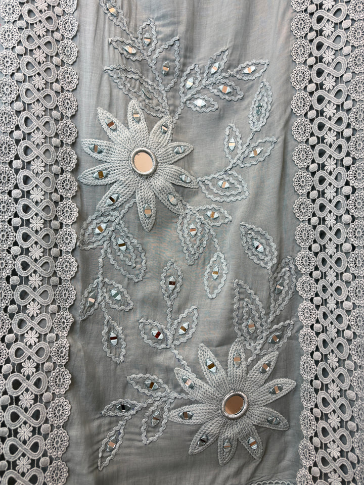 Florika – Grey Mul Cotton Mirror Crochet Suit