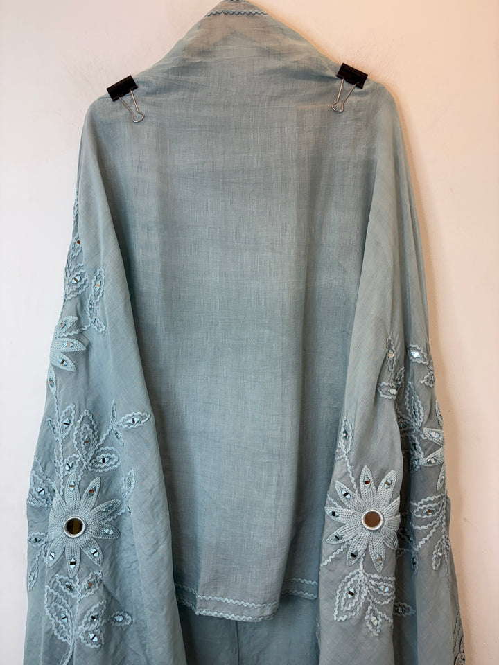Florika – Grey Mul Cotton Mirror Crochet Suit