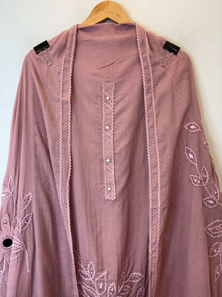 Florika – Pink Mul Cotton Mirror Crochet Suit