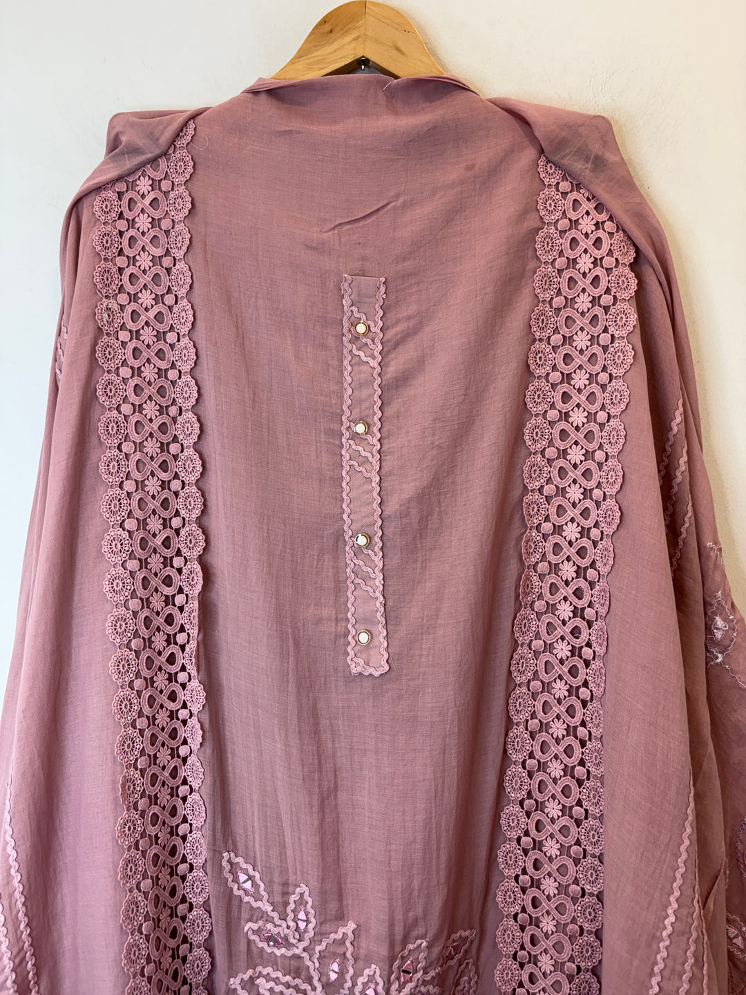 Florika – Pink Mul Cotton Mirror Crochet Suit