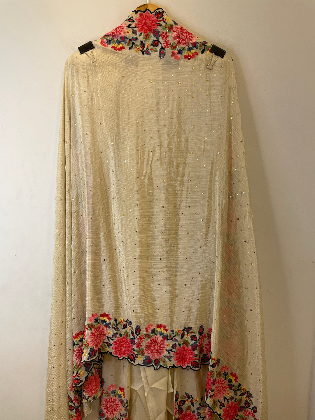 Aurelia – Ivory Gold Tissue Suit with Pita &amp; Cross Stitch