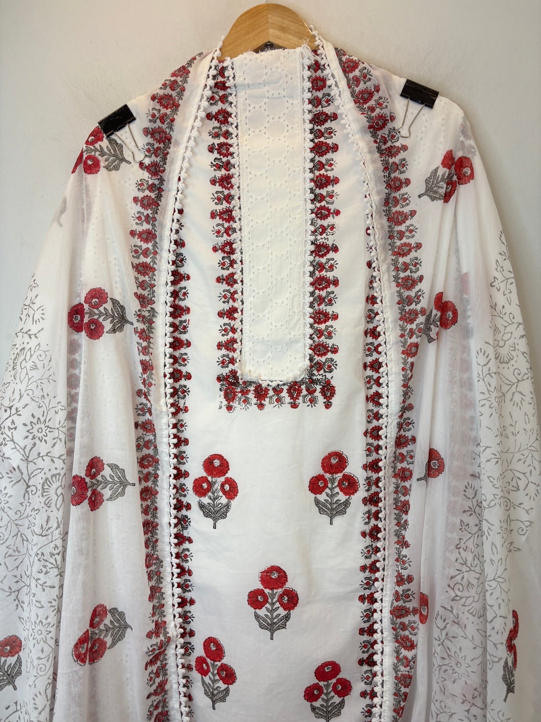 Chikra – Cotton Chikankari Block Print Suit