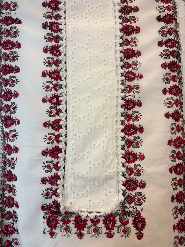 Chikra – Cotton Chikankari Block Print Suit
