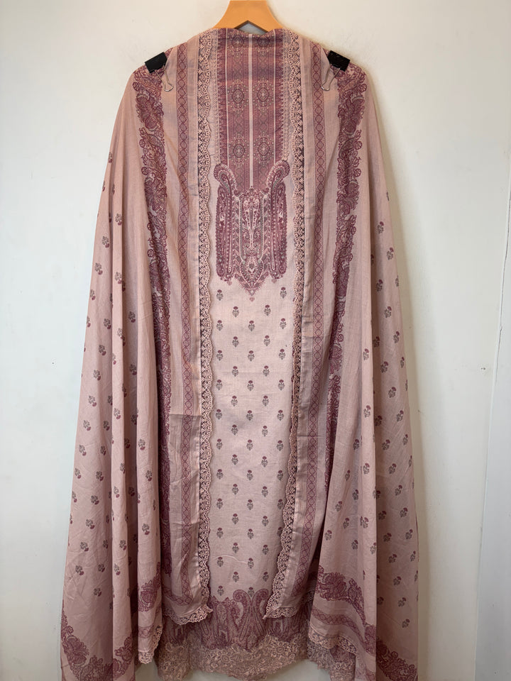 Crovera – Rust Mul Cotton Crochet Lace Suit