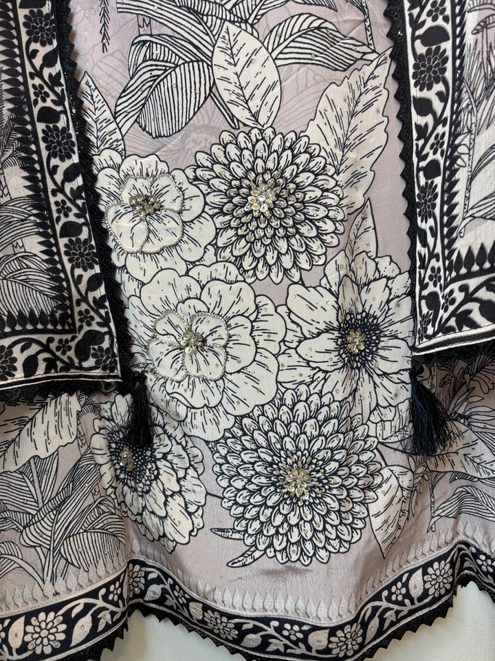 Zivara – Lilac Crepe Digital Cutdana Suit