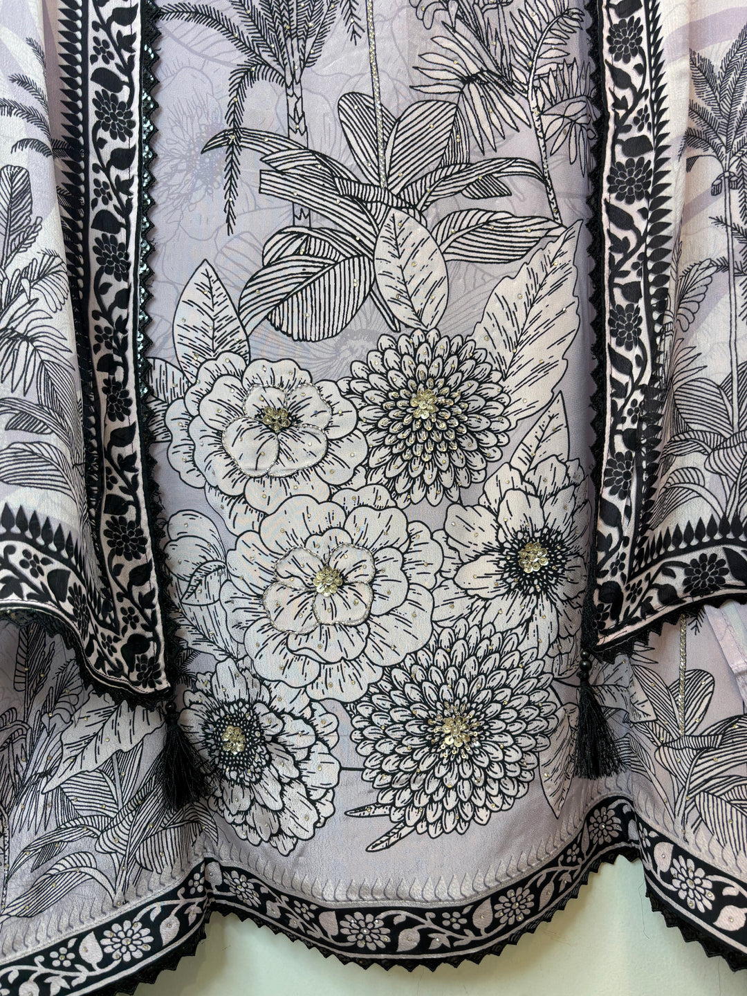 Zivara – Lavender Crepe Digital Cutdana Suit
