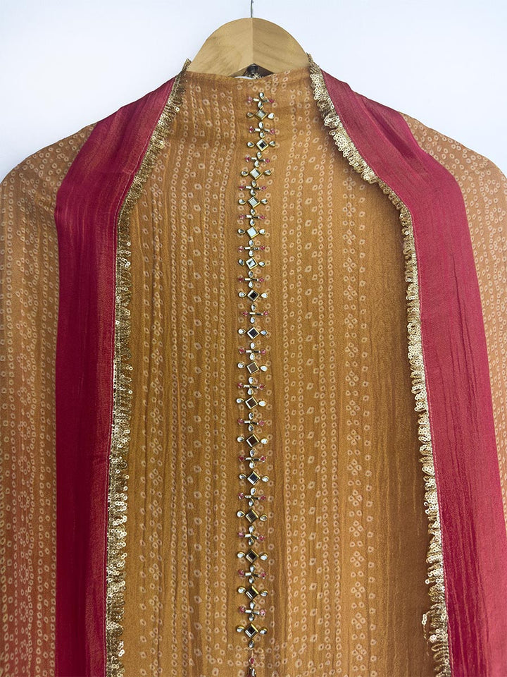 Zehra – Ombre Crushed Tissue Bandhni Suit