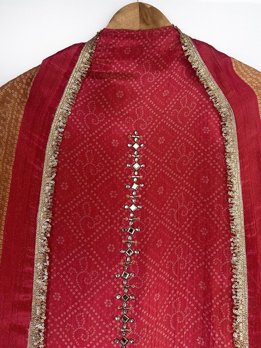 Ruhani – Ombre Crushed Tissue Bandhni Suit
