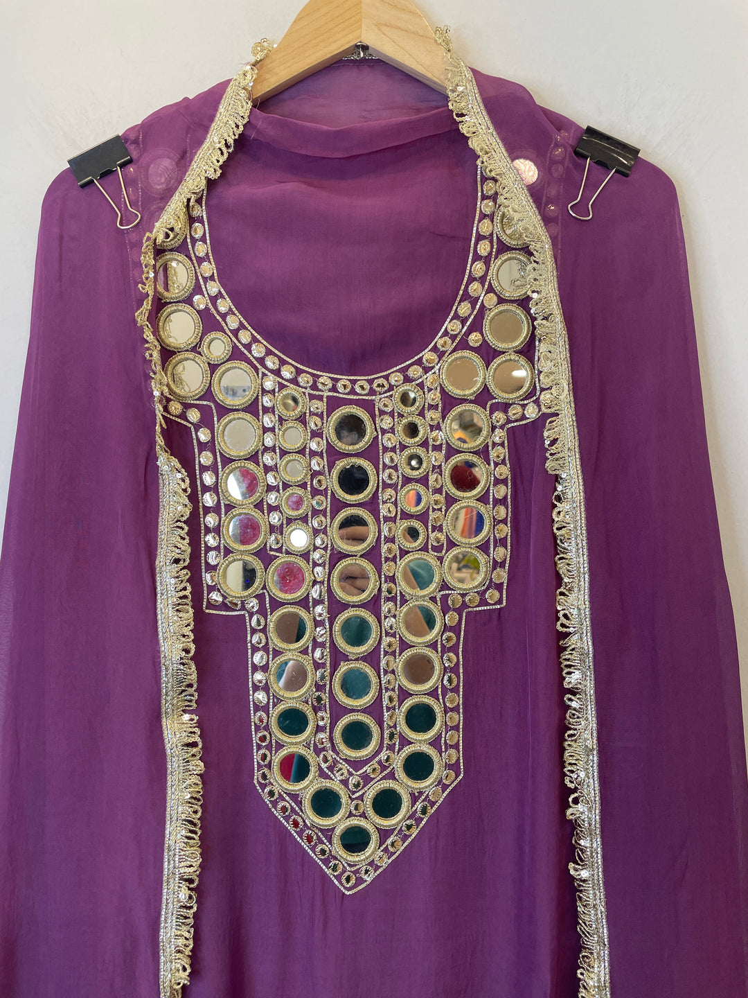 Arzoo – Unstitched Organza Mirror Work Suit