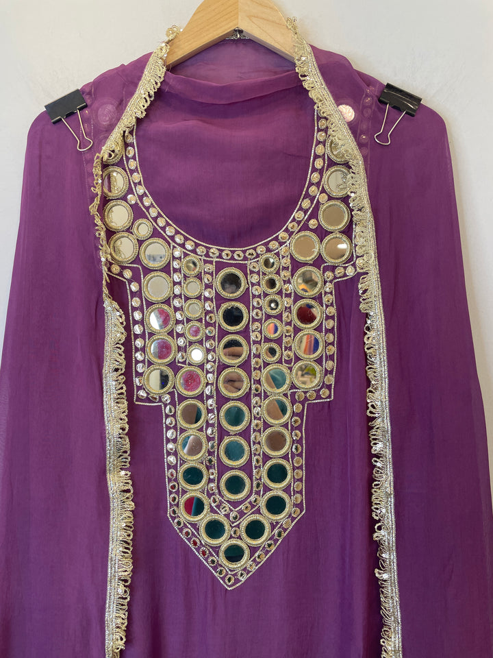 Arzoo – Unstitched Organza Mirror Work Suit