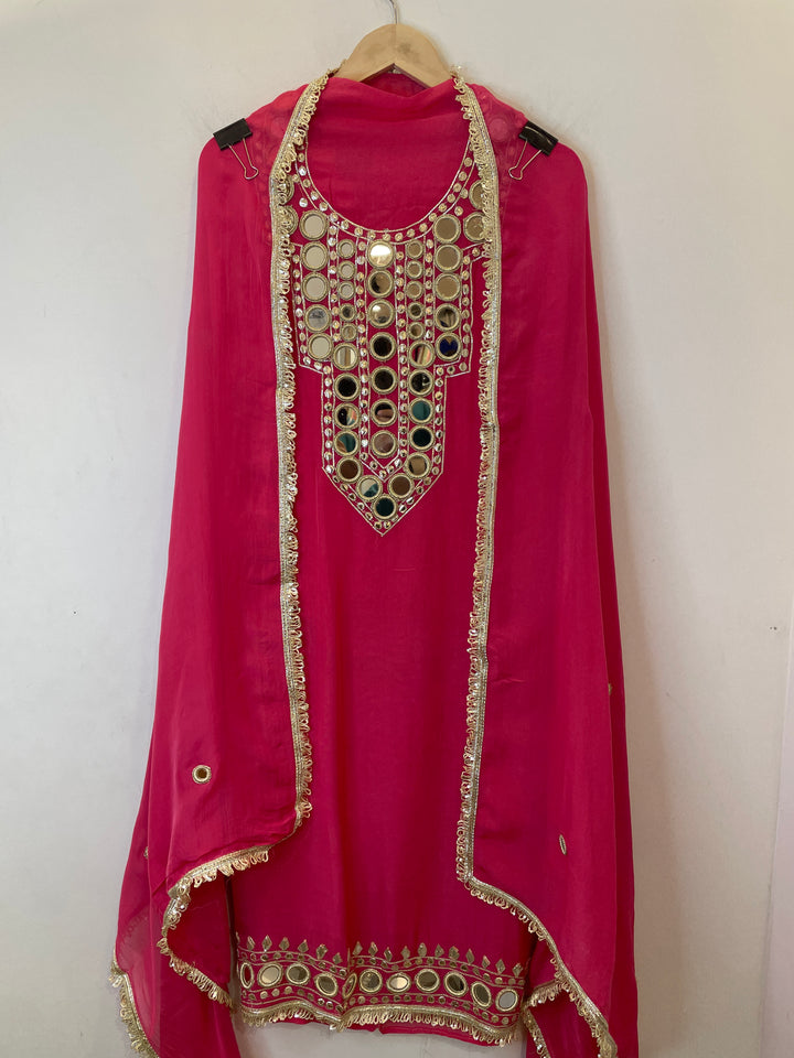 Arzoo – Unstitched Organza Mirror Work Suit