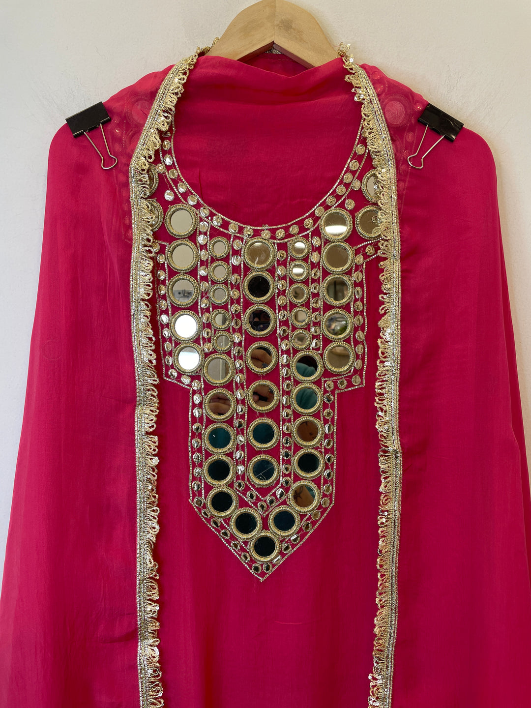 Arzoo – Unstitched Organza Mirror Work Suit
