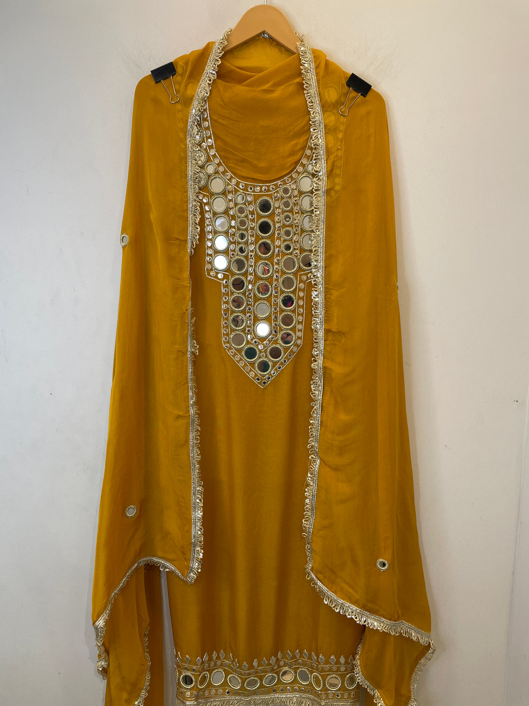 Arzoo – Unstitched Organza Mirror Work Suit