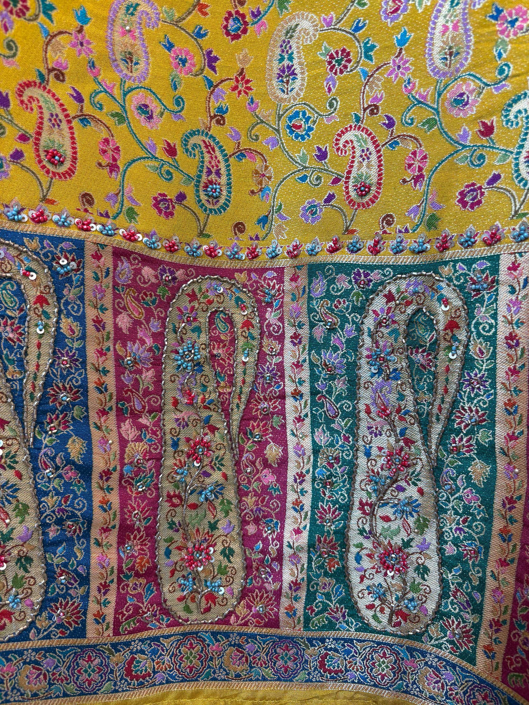 Dupira – Yellow Dupion Silk Woven Pearl Suit