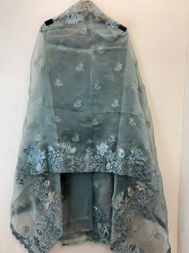 Zehvara – Glass Tissue Embroidered Suit