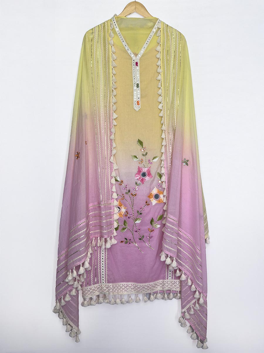 Noor Mirror Work Mul Cotton Suit