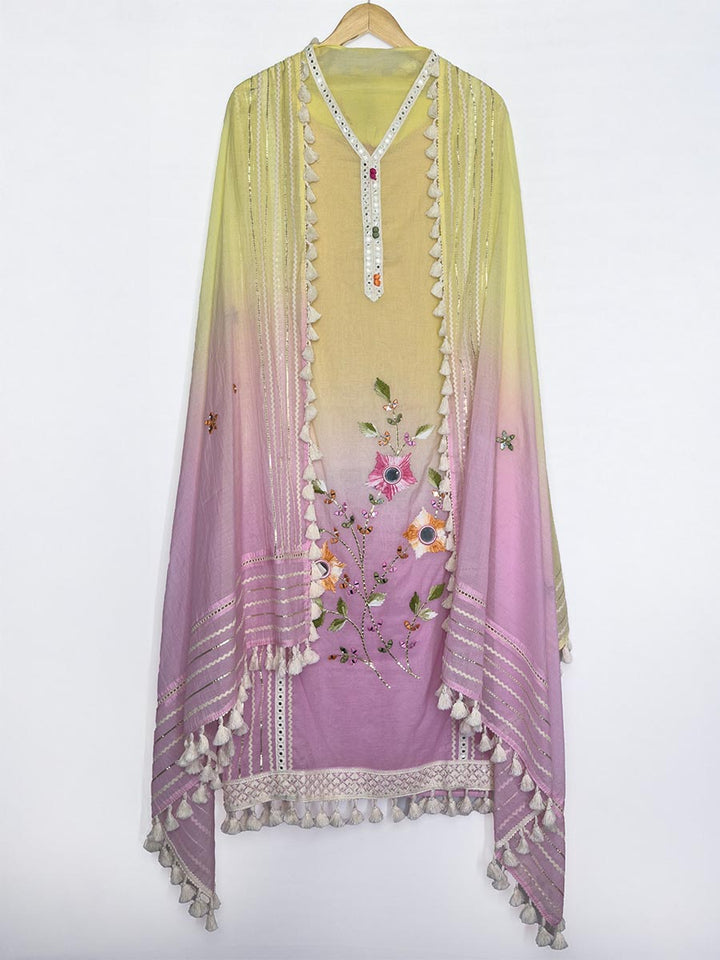 Noor Mirror Work Mul Cotton Suit