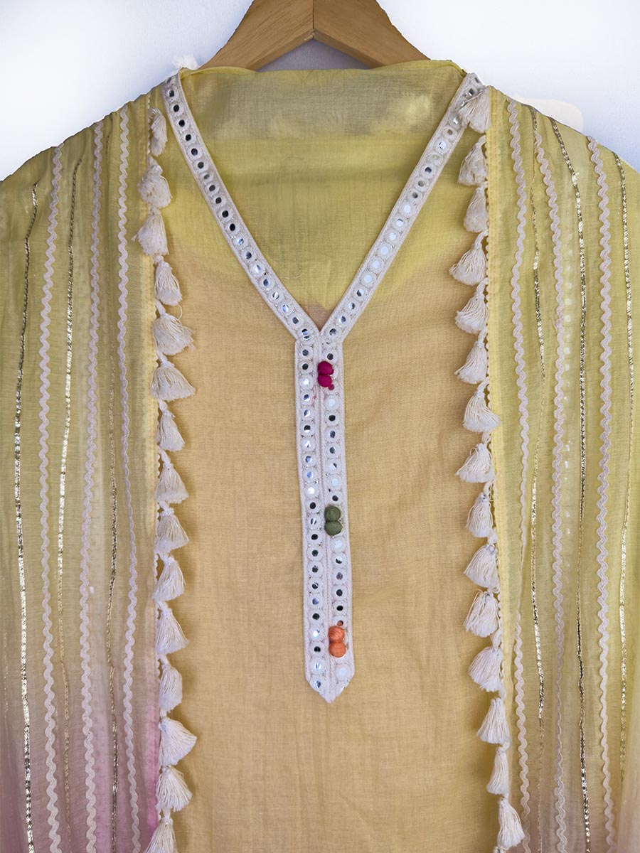 Noor Mirror Work Mul Cotton Suit