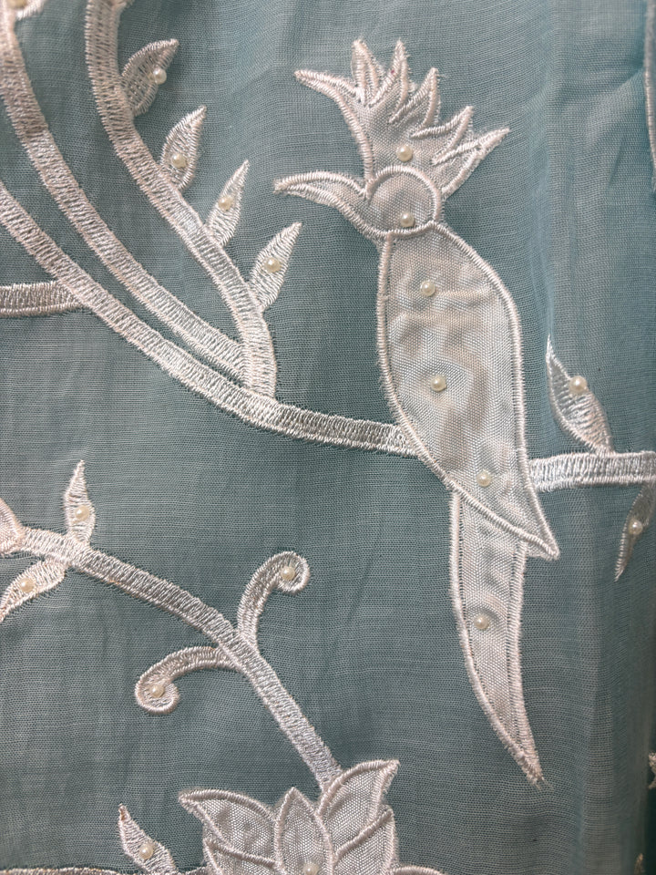 Zehvina – Blue Mul Cotton Pearl Thread Suit