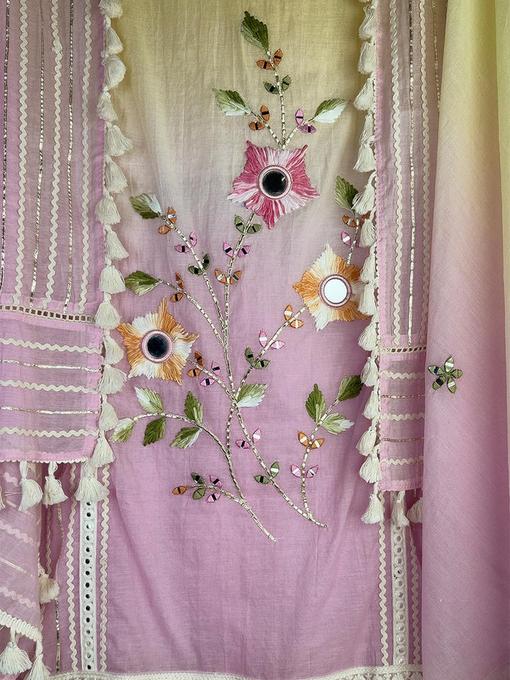 Noor Mirror Work Mul Cotton Suit