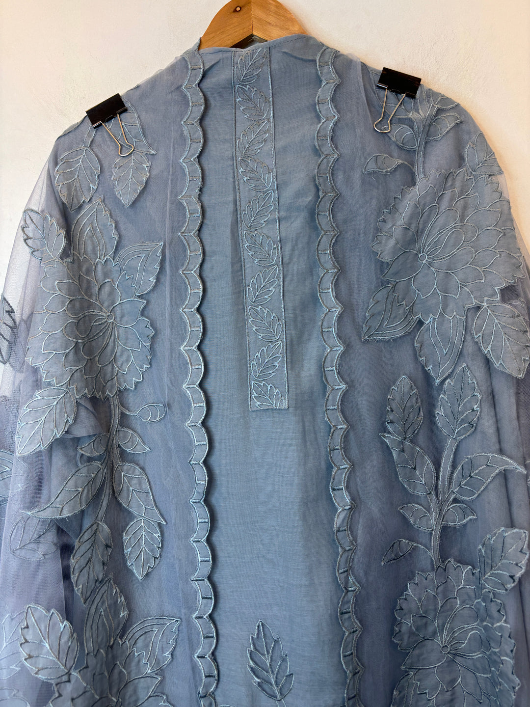 Applira – Blue Mul Cotton Appliqué Suit