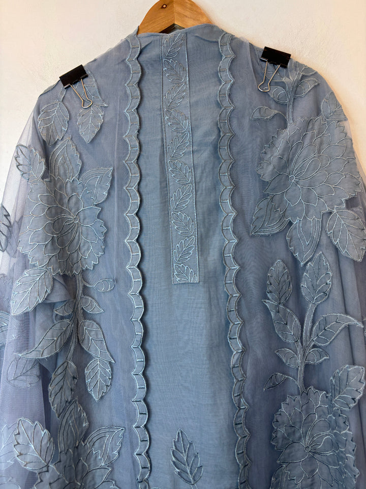 Applira – Blue Mul Cotton Appliqué Suit