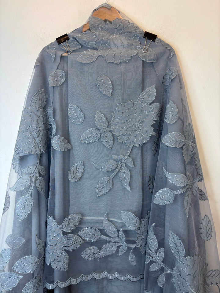 Applira – Blue Mul Cotton Appliqué Suit